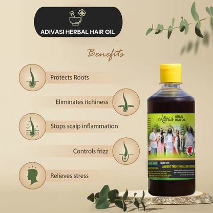 🌿ADIVASI DARSHINI HAKKI PIKKI HERBAL HAIR OIL🌿