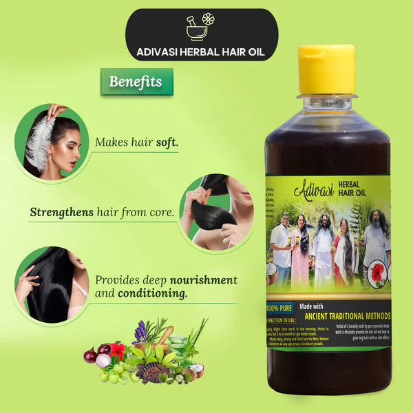 🌿ADIVASI DARSHINI HAKKI PIKKI HERBAL HAIR OIL🌿